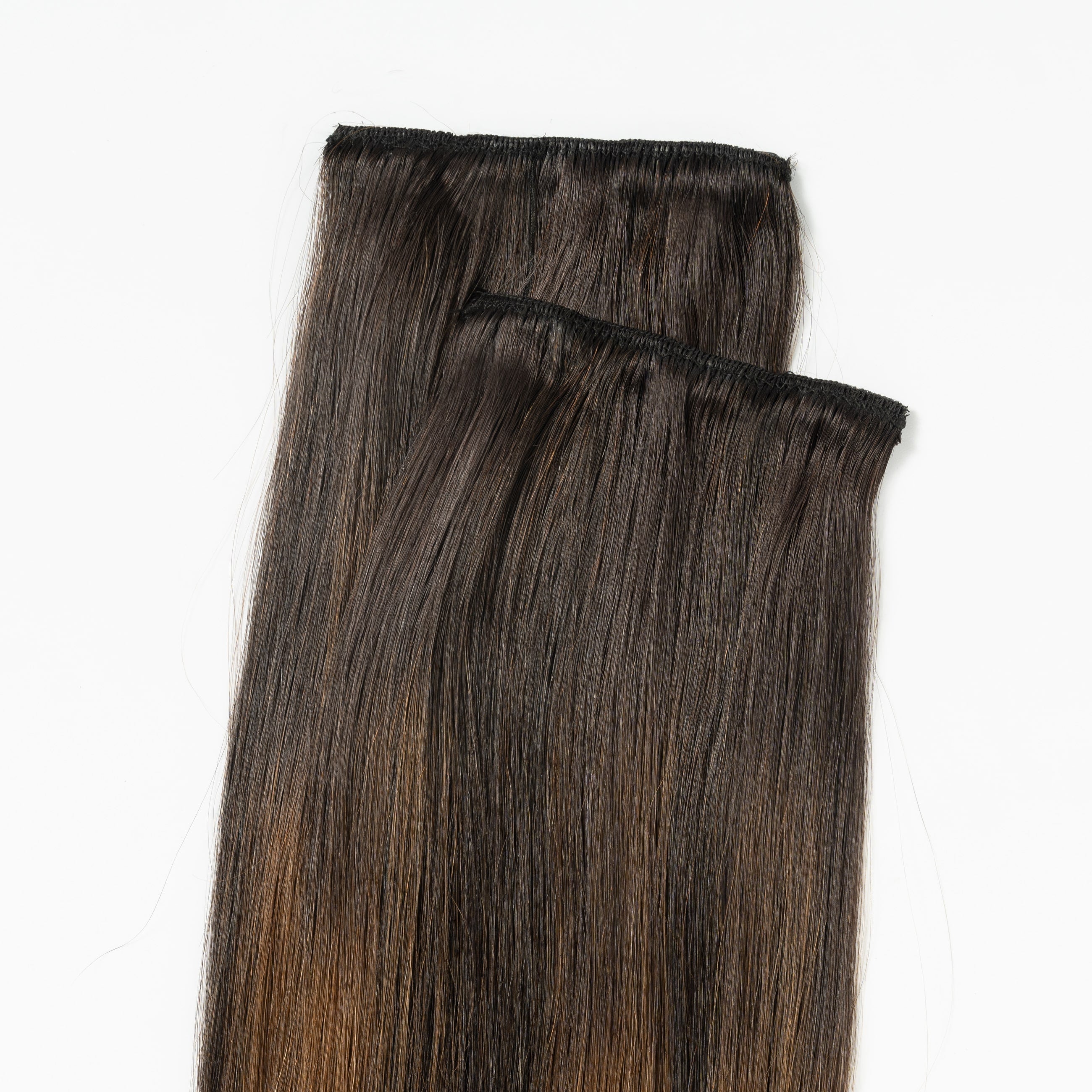 Clip In - Dark Chocolate Brown Balayage 1A+4