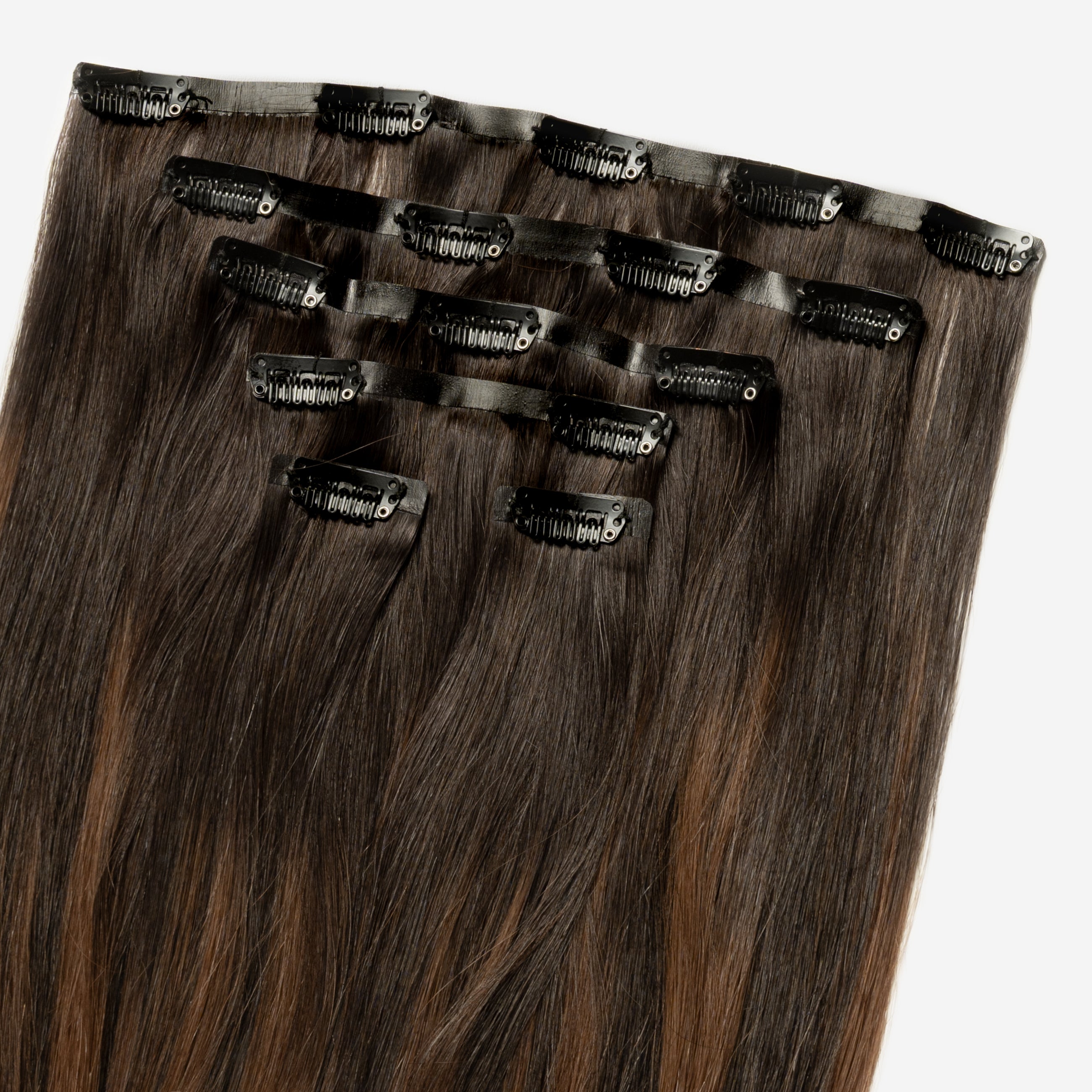 Ukryta clip in - Dark Chocolate Brown Balayage 1A+4