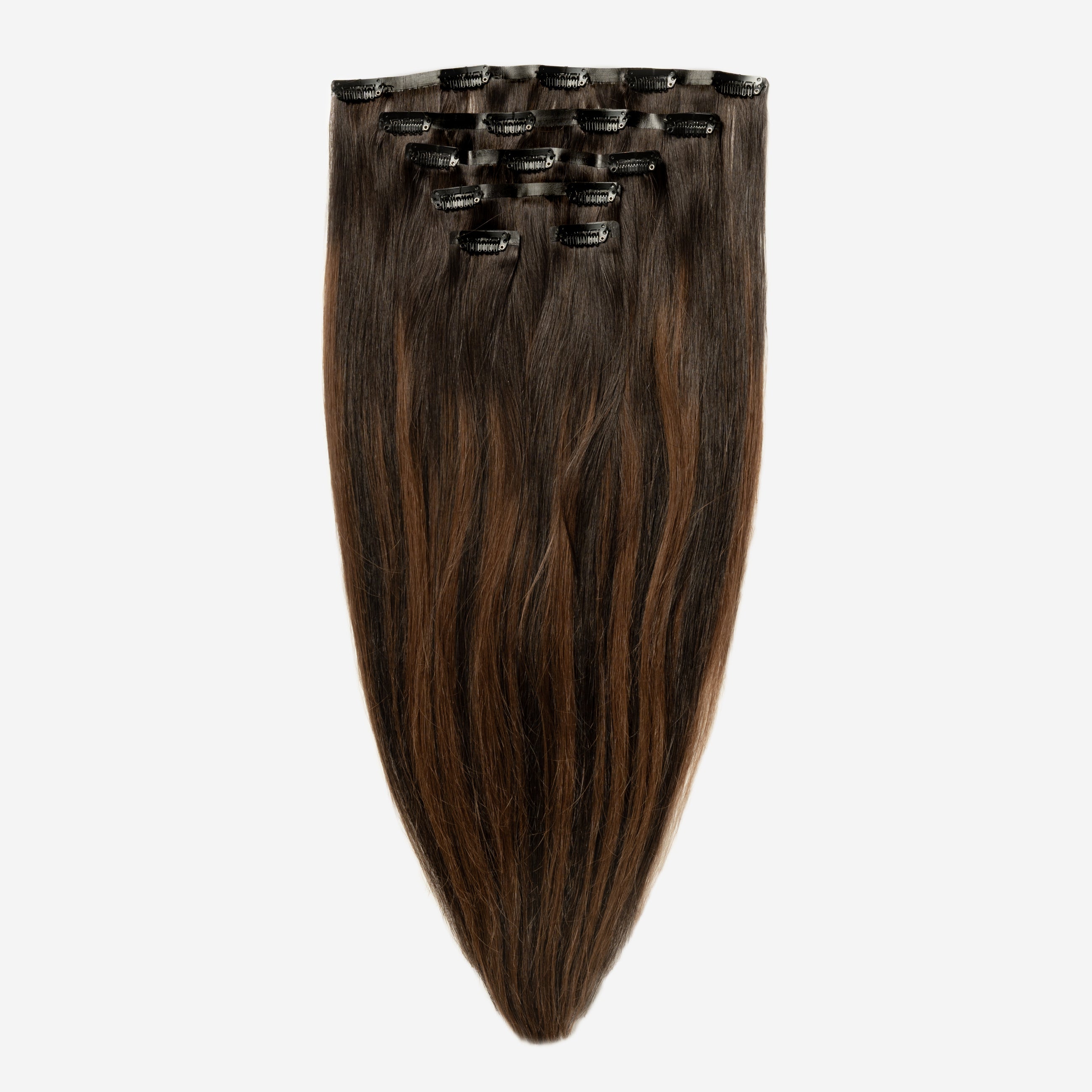 Ukryta clip in - Dark Chocolate Brown Balayage 1A+4